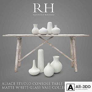 RH ALSACE Studio Console Table + Vase Collection