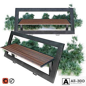 bench with juniper