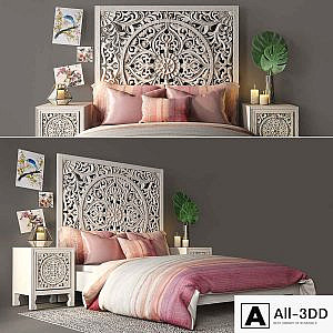 Bed with bedside tables from Anthropologie