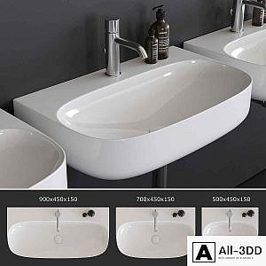 Washbasin Scarabeo Ceramiche Moon art.5507 art.5508 art.5509