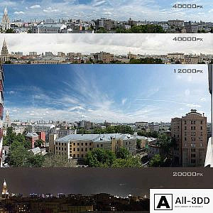Panoramas of Moscow from the region of Khamovniki. 4 photos