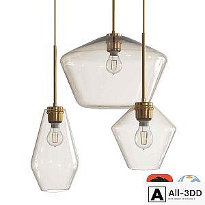 Sculptural Glass Geo champagne