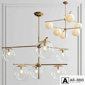 Sphere Stem 6-Light Chandelier