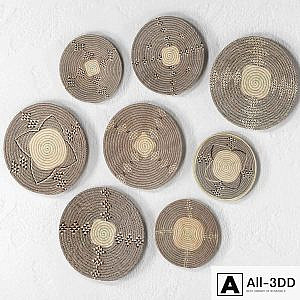 Wicker African wall baskets