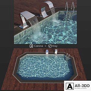 Swimming pool waterfall