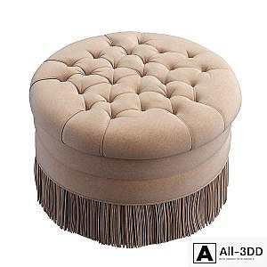 Round tufted ottoman
