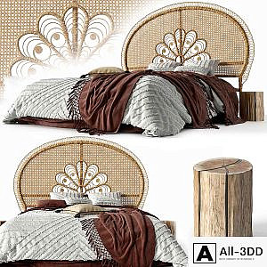 Home Republic Francis Rattan Honey Bedhead