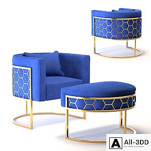 Alveare tub chair Brass