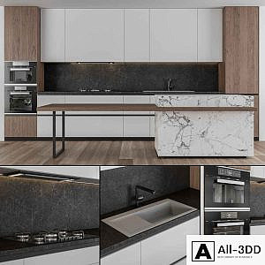 Kitchen Modern - white and Wood 25