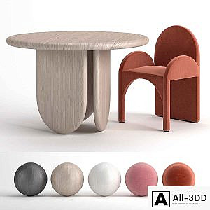 Paddle Table and Cuff arc armchair