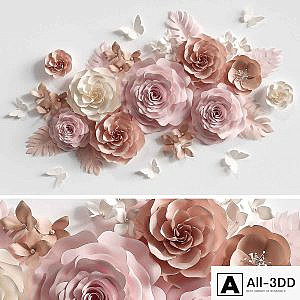 Composition of paper flowers