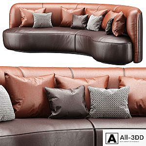 Annabel leather round sofa LS08 / Leather semicircular sofa