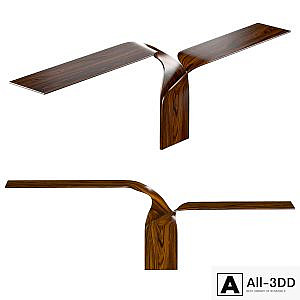 Carol Egan Hand-Carved Walnut Console