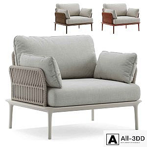 Outdoor Garden Woven Lounge Armchair Pedrali