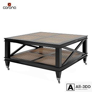 Jacqueline Wicker Shelves Coffee Table