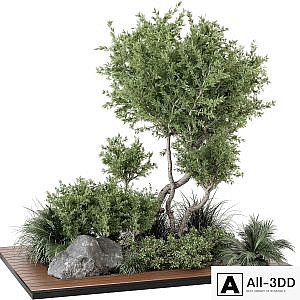 Outdoor Garden Set Bush and Tree - Garden Set 813