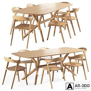Oak-bok chair oak-x table