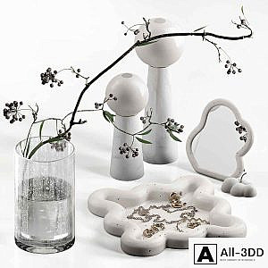 Decorative set wavy with berry branch 61