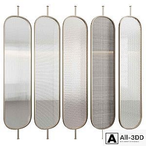 Decorative partition with embossed glass