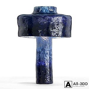 blue ceramic table lamp
