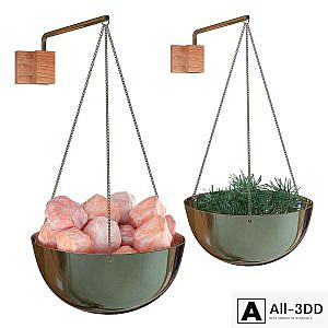 Aroma bath bowl 20 cm with Himalayan salt or branches