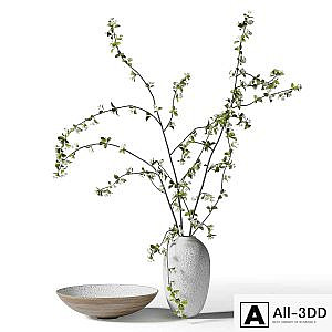 Spring branches in a vase