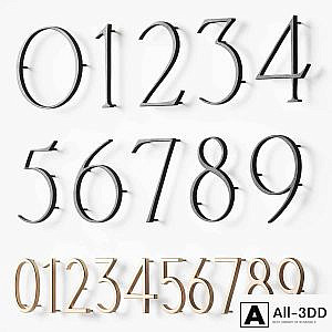 Digits 0 - 9. Numbers with backlight. House sign door numbers