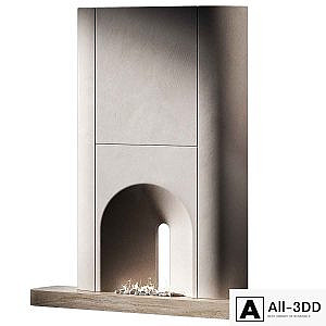 Fireplace. Arched semicircular portal of the hearth area