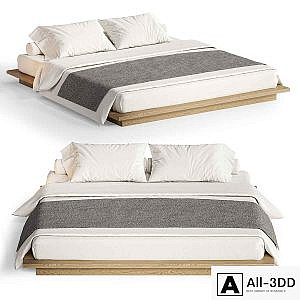 Elidia Walnut Wood Bed