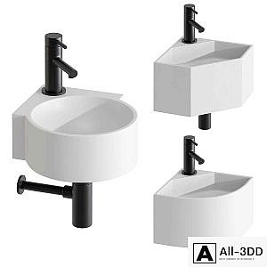 Lusso Stone Small Corner Washbasins