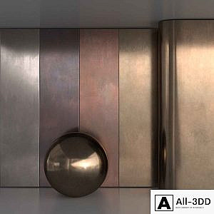 Flat old metal material set 2