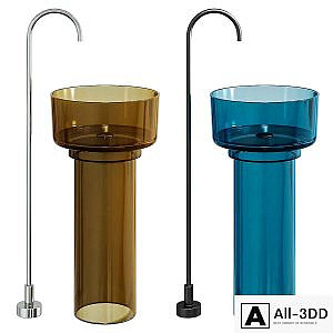 Freestanding transparent washbasin ABBER Kristall
