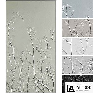 Botanical bas-relief gypsum wall decorative panel meadow plants