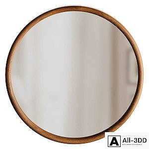 Walter Natural Wood Small Round Mirror