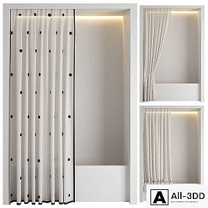 Shower curtain with piping and pompoms