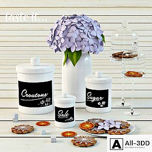 Free 3D Models for Architecture, Interior & Furniture | All-3DD modern interior 3D model Kitchen set with hydrangea